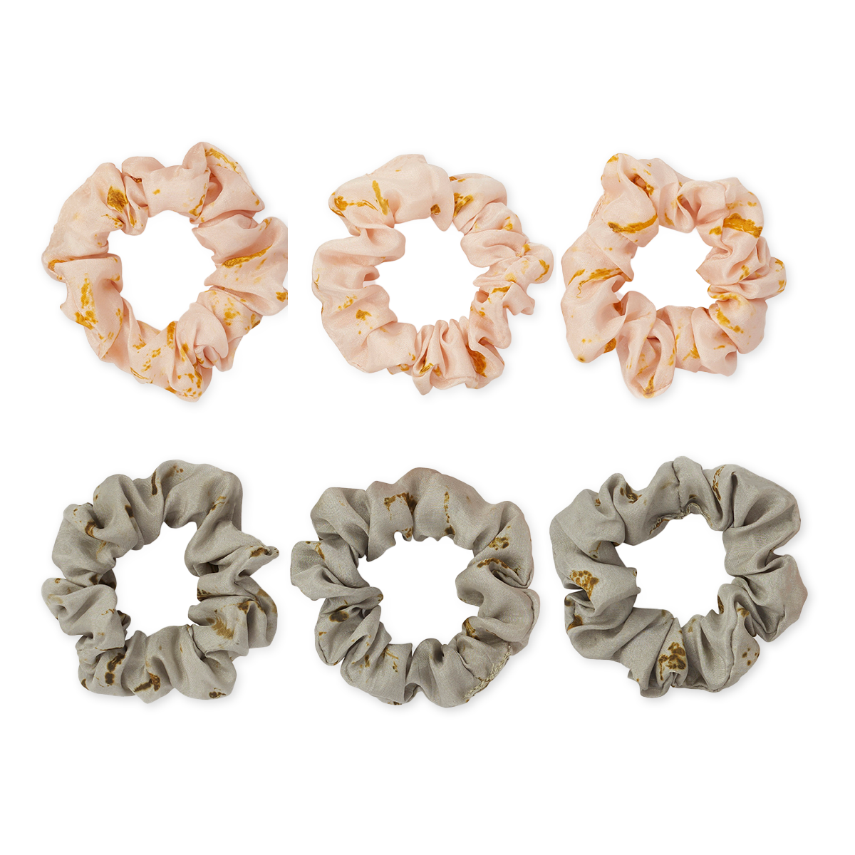 MAULI RITUALS Temple Blessed Silk Scrunchies – 6 Haargummis