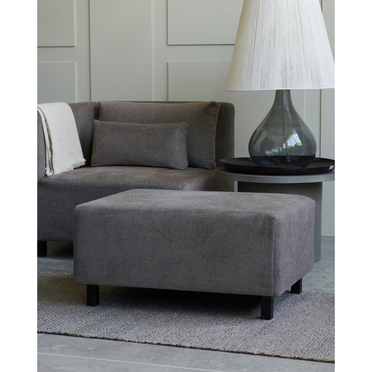 Pouf gris-marron