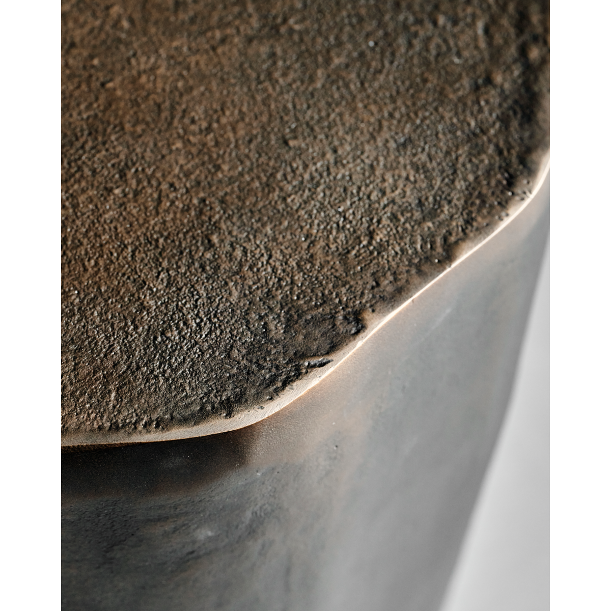 Side table, HDMeta, antique brass finish