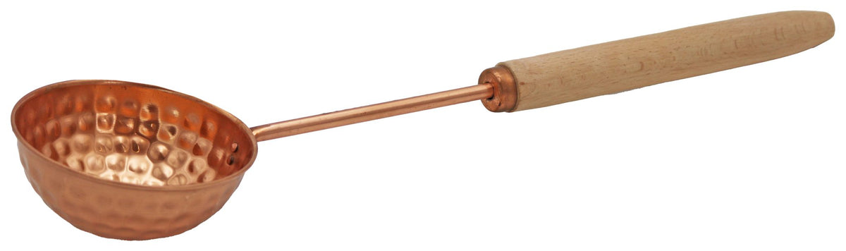 Saunakelle Kupfer 48 cm mit Buchengriff – Produktansicht