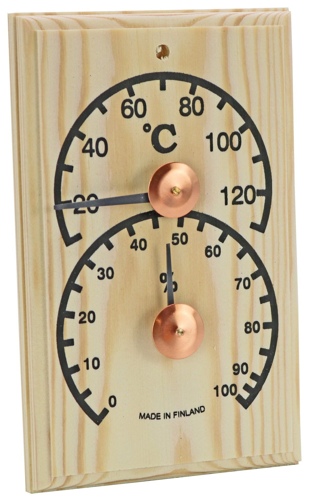 Sauna-Thermometer und Hygrometer aus Kiefernholz – Modell 465 – Produktansicht