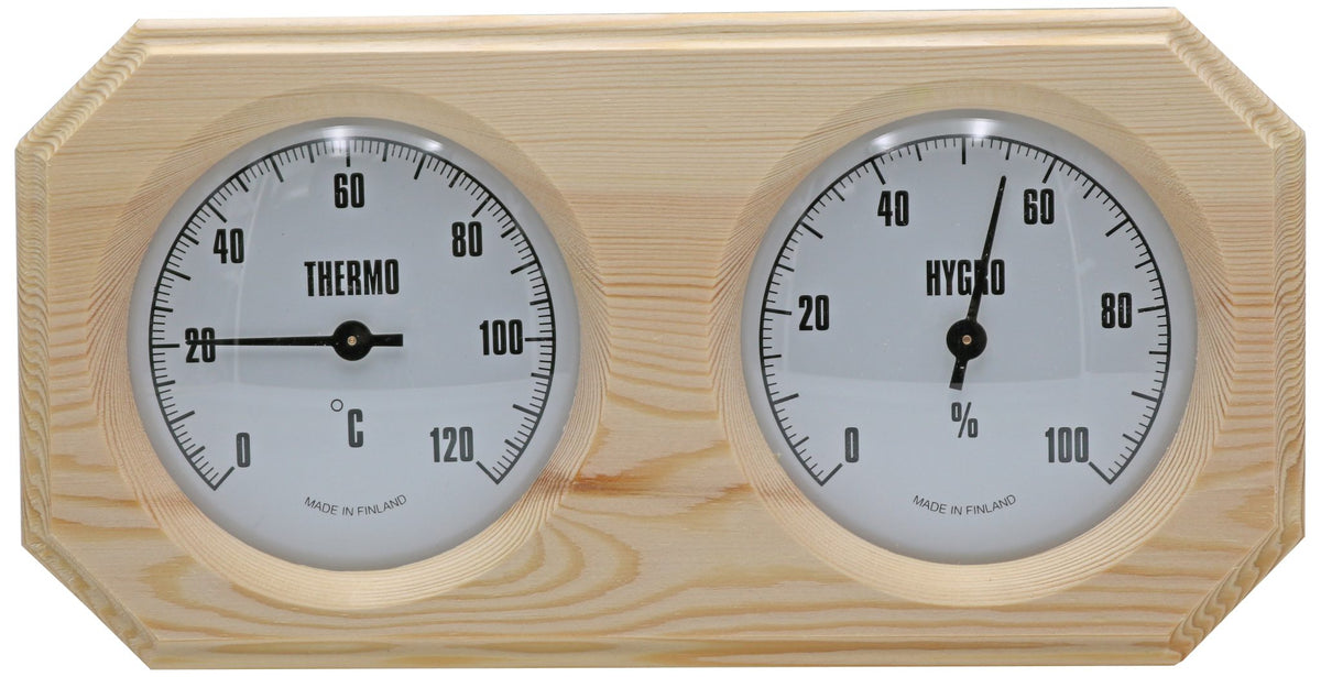 Sauna-Thermometer und Hygrometer aus Kiefernholz – Modell 543 – Produktansicht