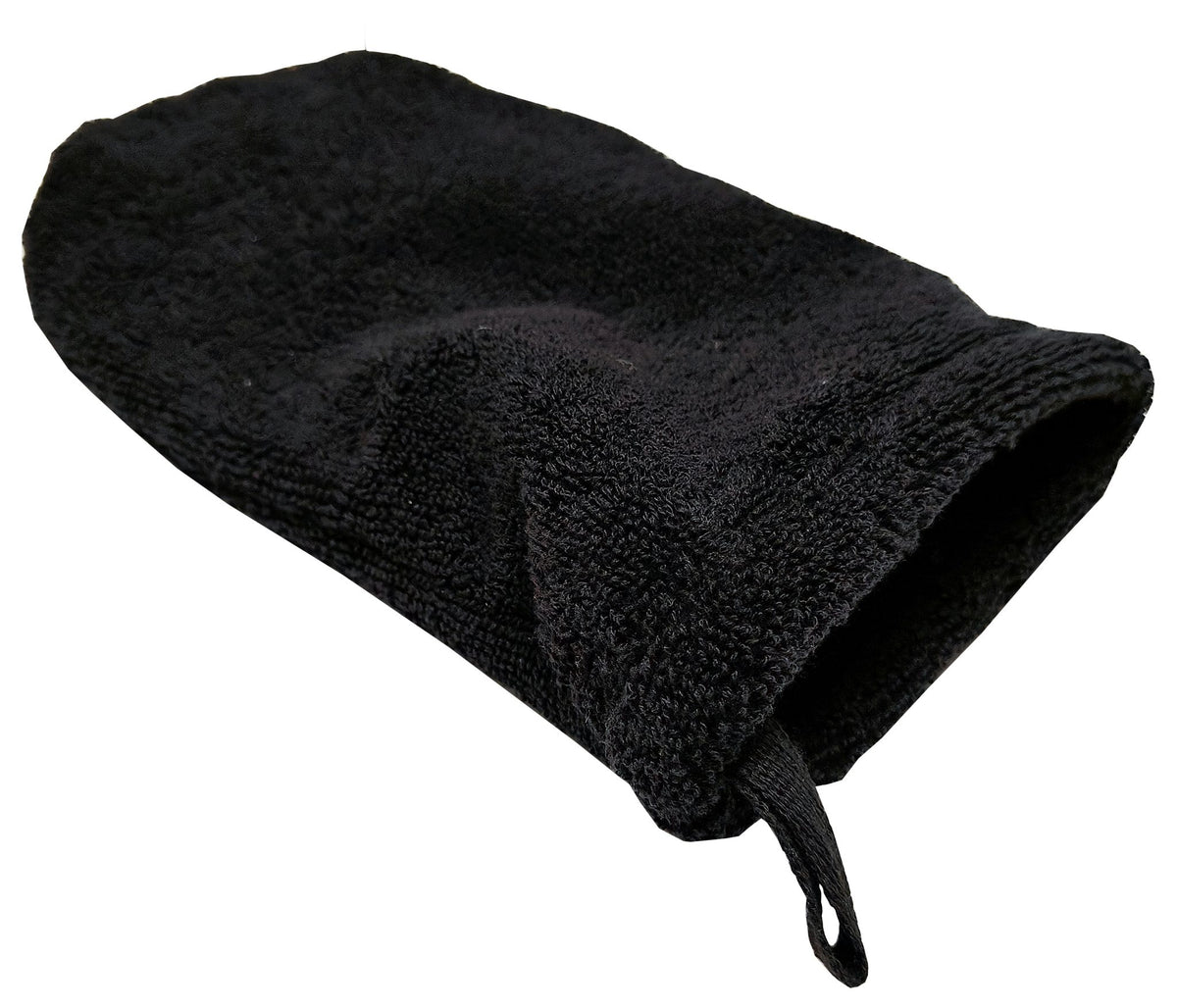 Waschhandschuh Leinenfrottee – Schwarz – Produktansicht