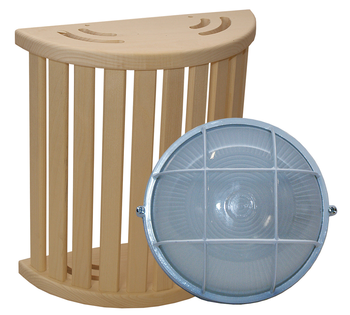 Saunaleuchte mit Espenholzschirm – 230 V, IP54, T125 – Produktansicht