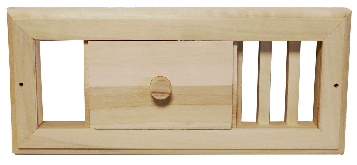 Sauna-Lüftungsgitter Espe 30 × 13 × 3 cm mit Schieber – Produktansicht