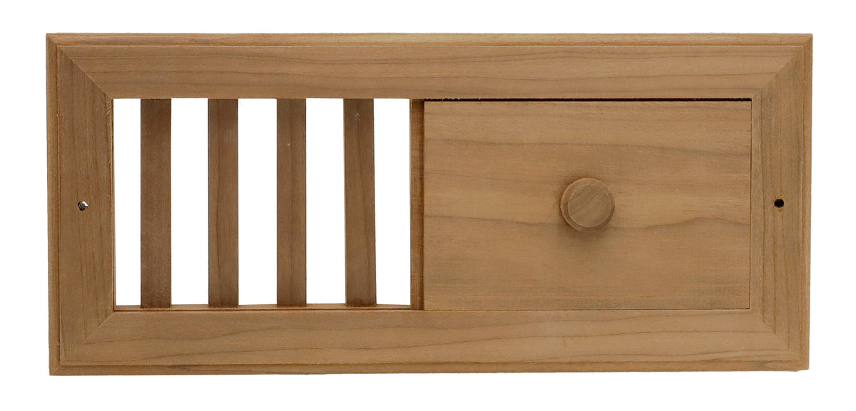 Sauna-Lüftungsgitter Thermoholz 30 × 13 × 3 cm mit Schieber – Produktansicht