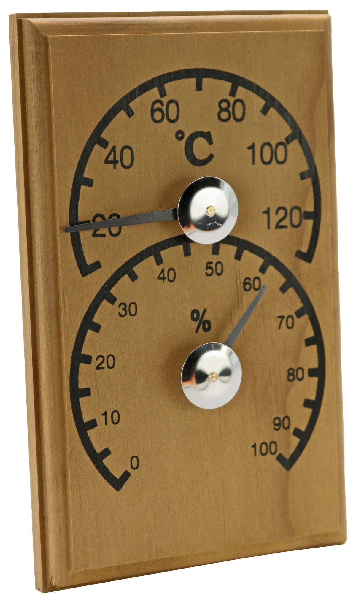 Sauna-Thermometer und Hygrometer aus Thermoholz – Modell 465L – Produktansicht