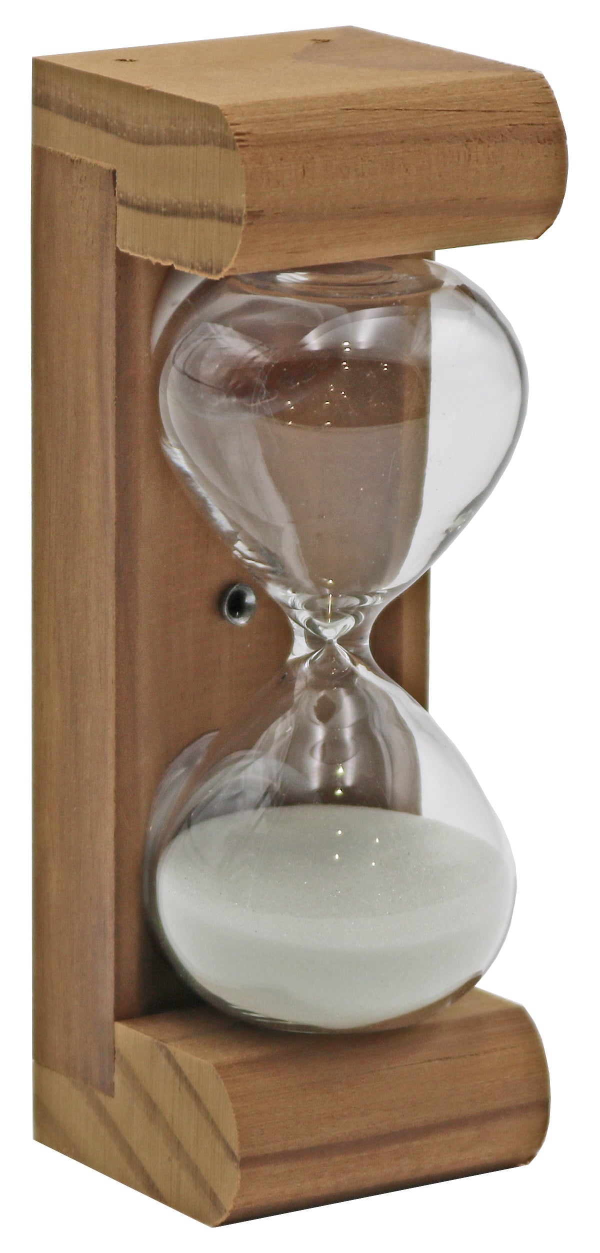 Sauna-Sanduhr 15 Minuten aus Thermoholz – geschwungene Form – Produktansicht