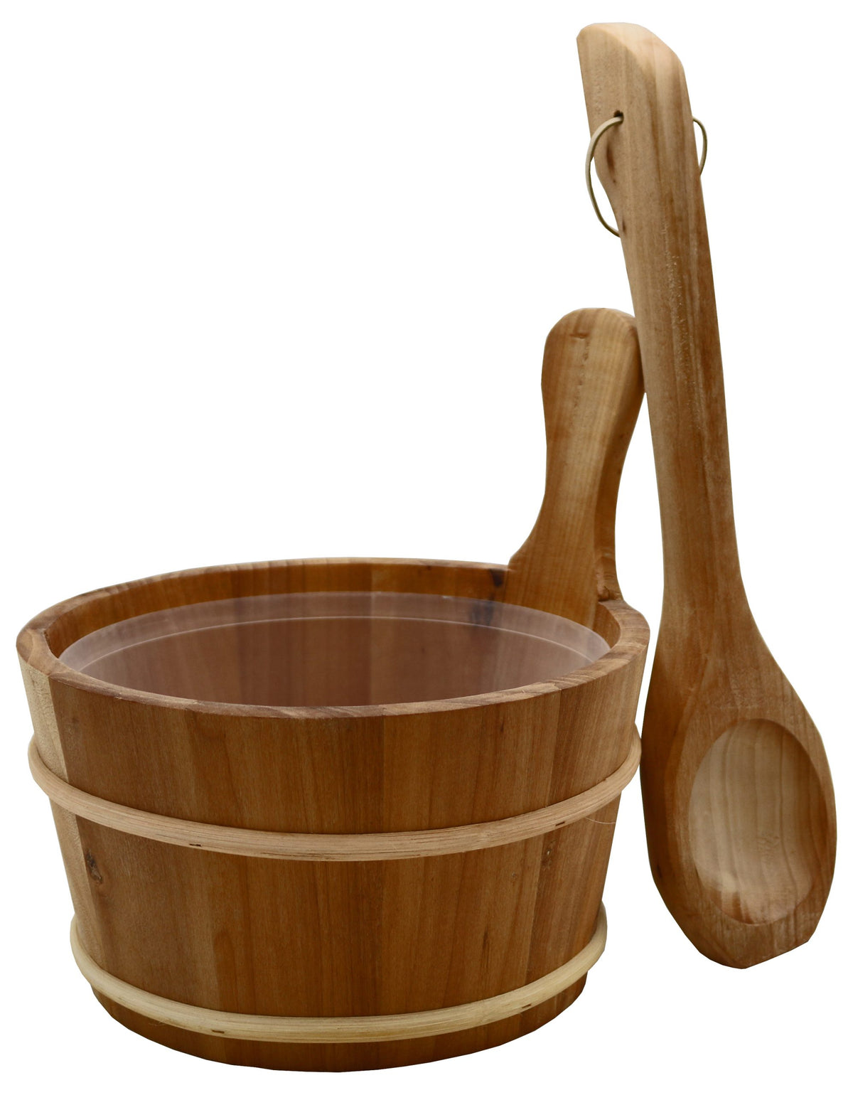 Sauna-Set Thermoholz – Eimer 4 l und Kelle 40 cm – Produktansicht