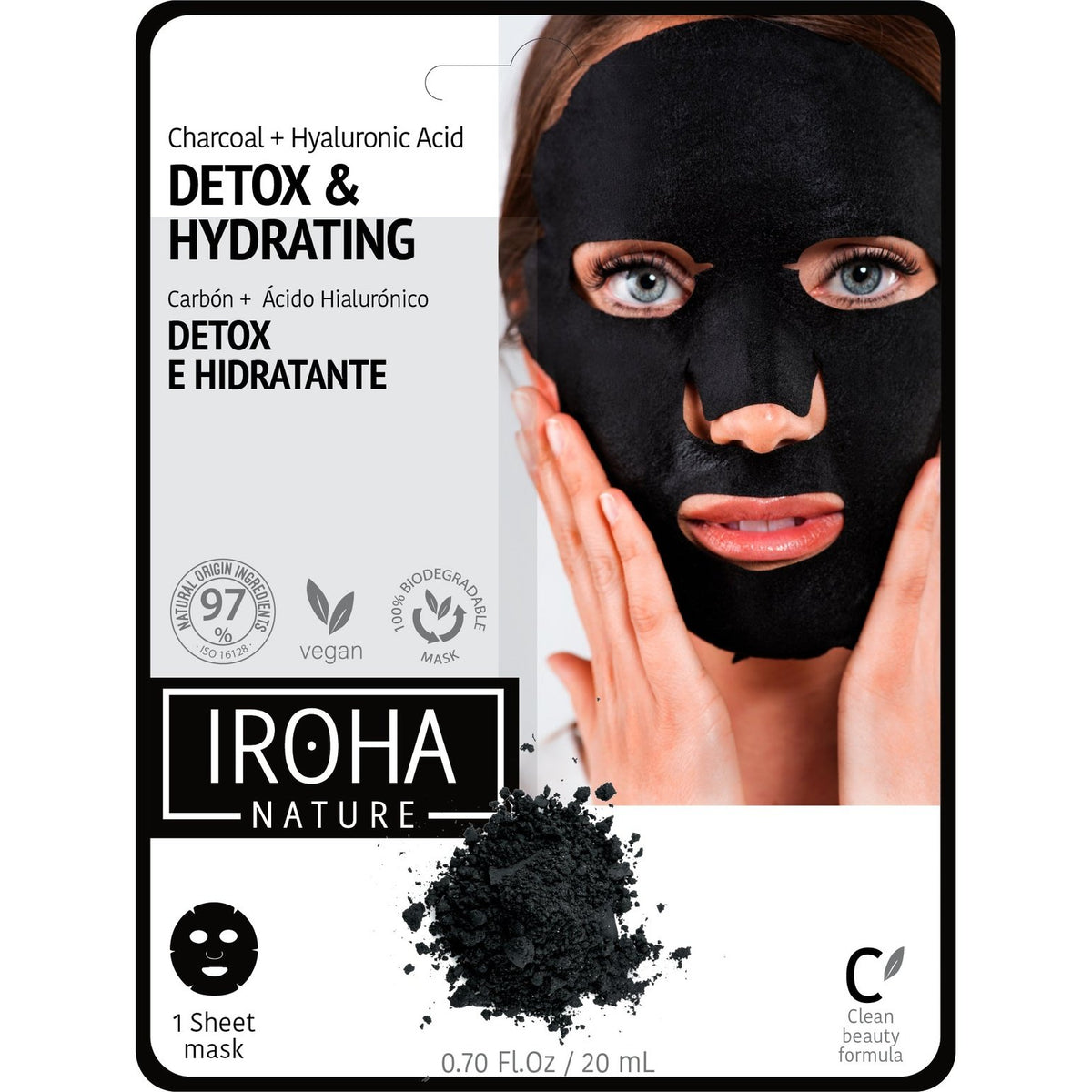 Black Tissue Face Mask AKTIVKOHLE