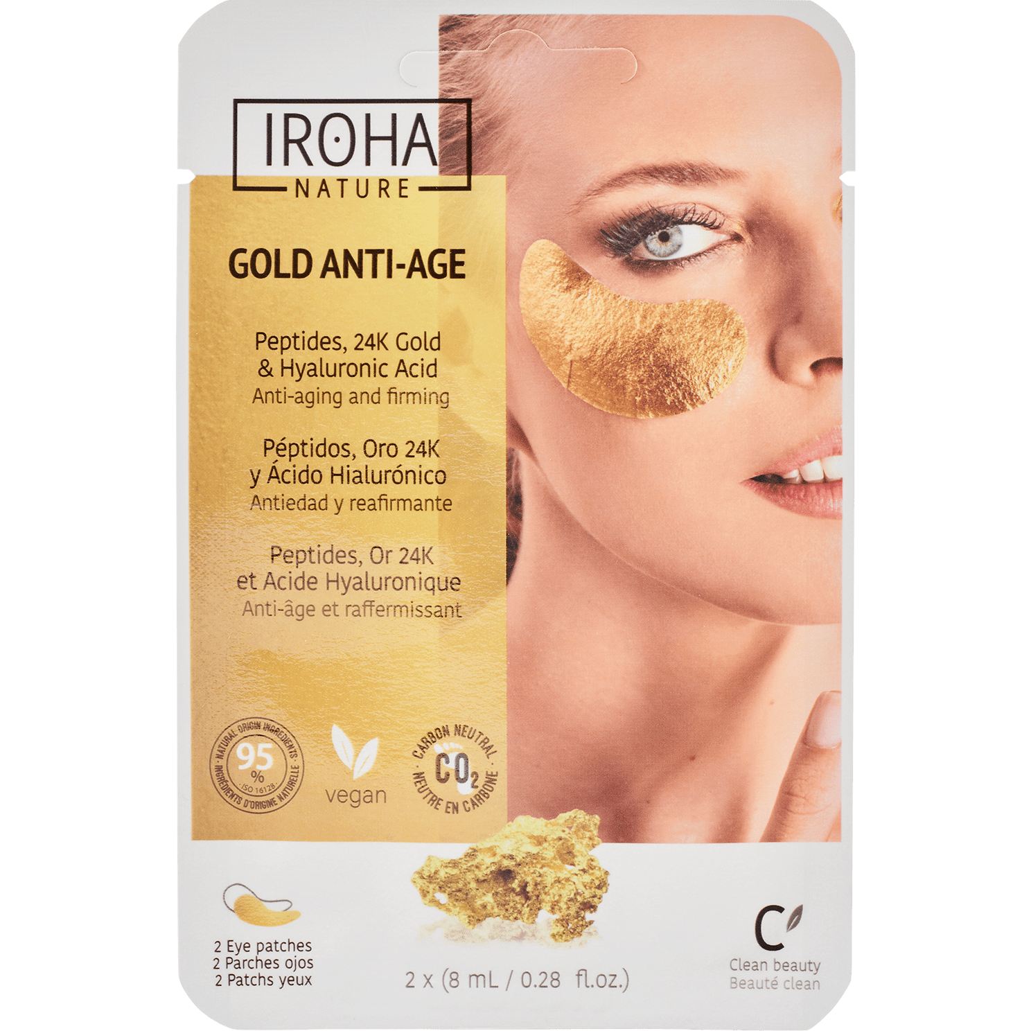 Coussinet pour les yeux doré