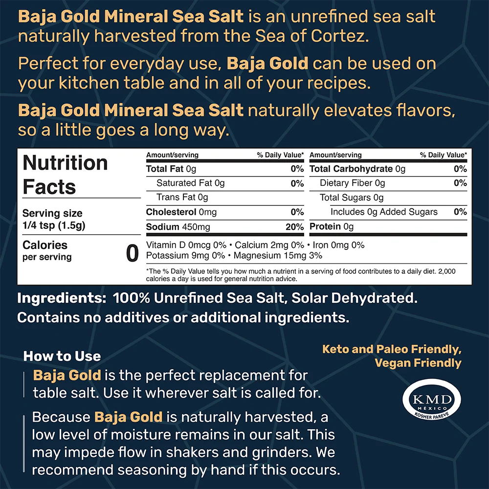Baja Gold Signature Mineral Sea Salt - Fine Grind