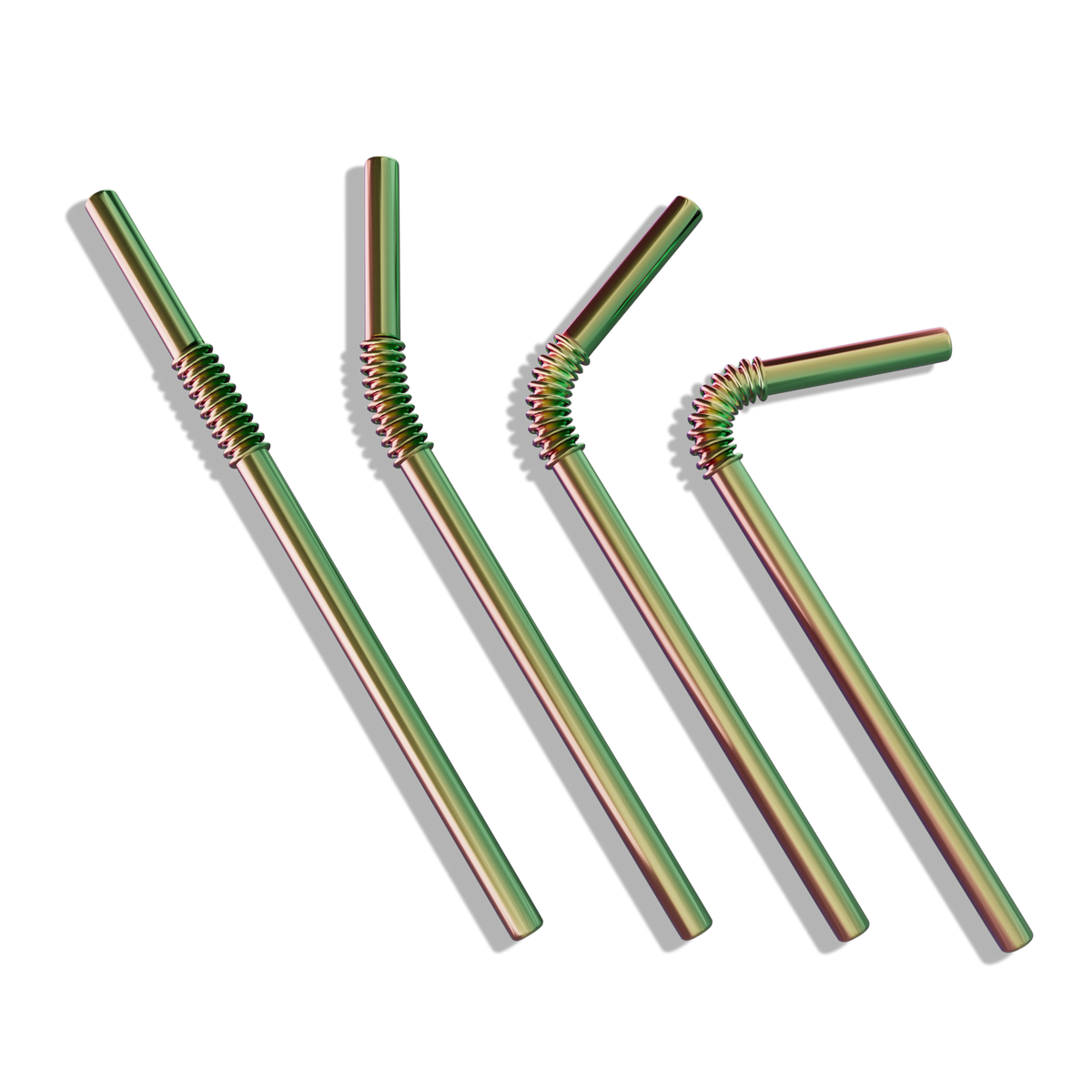 4er Set KNYGbare Trinkhalme aus Edelstahl- 22cm