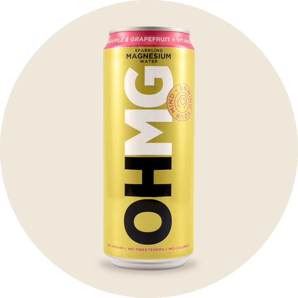 OHMG Magnesium Drink – Pineapple & Grapefruit + Vitamin D (pack of 12)