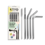 Lot de 4 pailles à boire KNYGbare en acier inoxydable - 22 cm