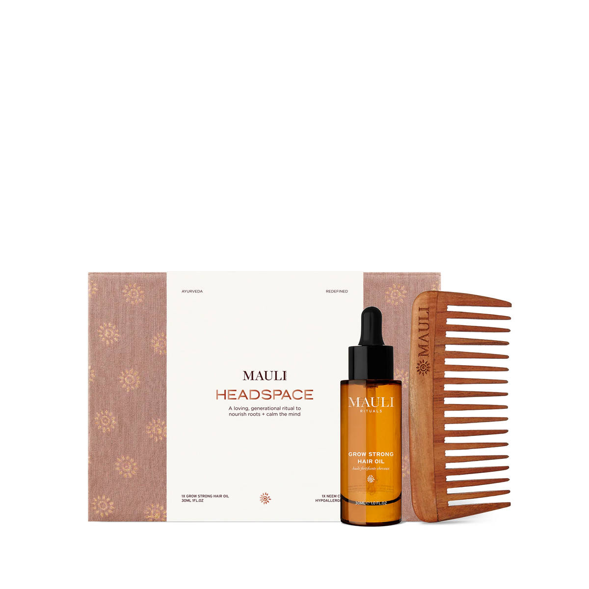 MAULI RITUALS Headspace – Haaröl & Neem-Kamm Geschenkset