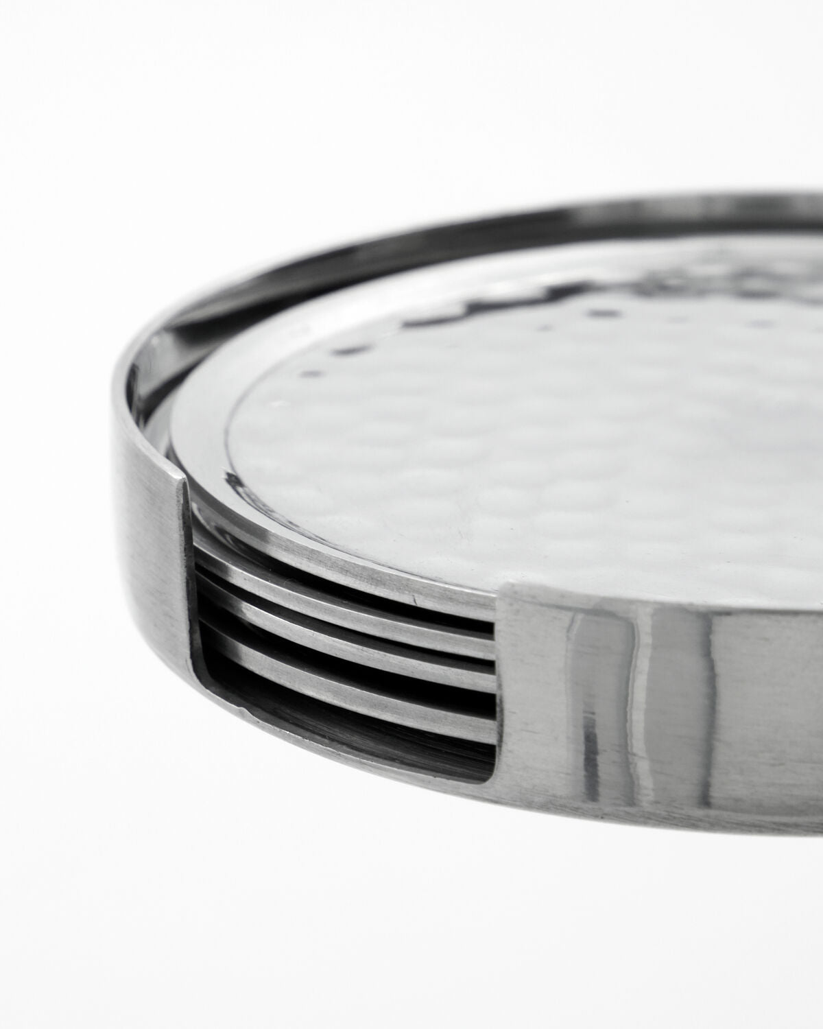 House Doctor Coaster Untersetzer Silber mit Halter, 4er-Set – Ansicht 3