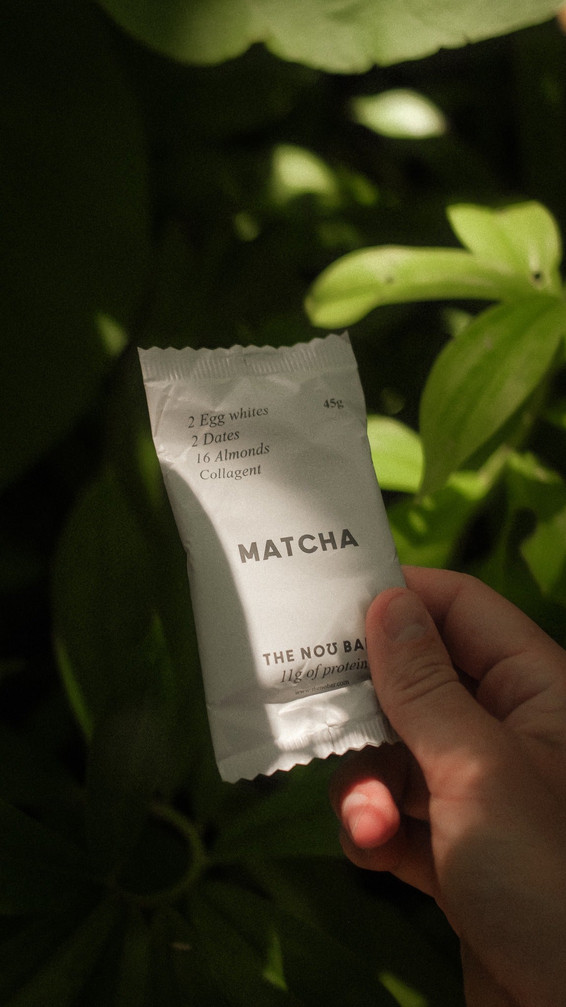 THE NO BAR Matcha – Verpackung, Detail oder Markenmoment