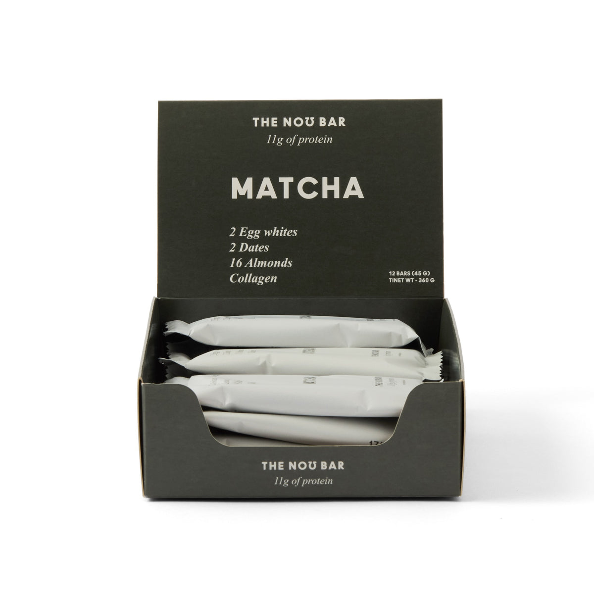 THE NO BAR Matcha – Verpackung, Detail oder Markenmoment