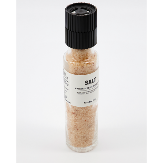 Salt mill with garlic &amp; red chili pepper