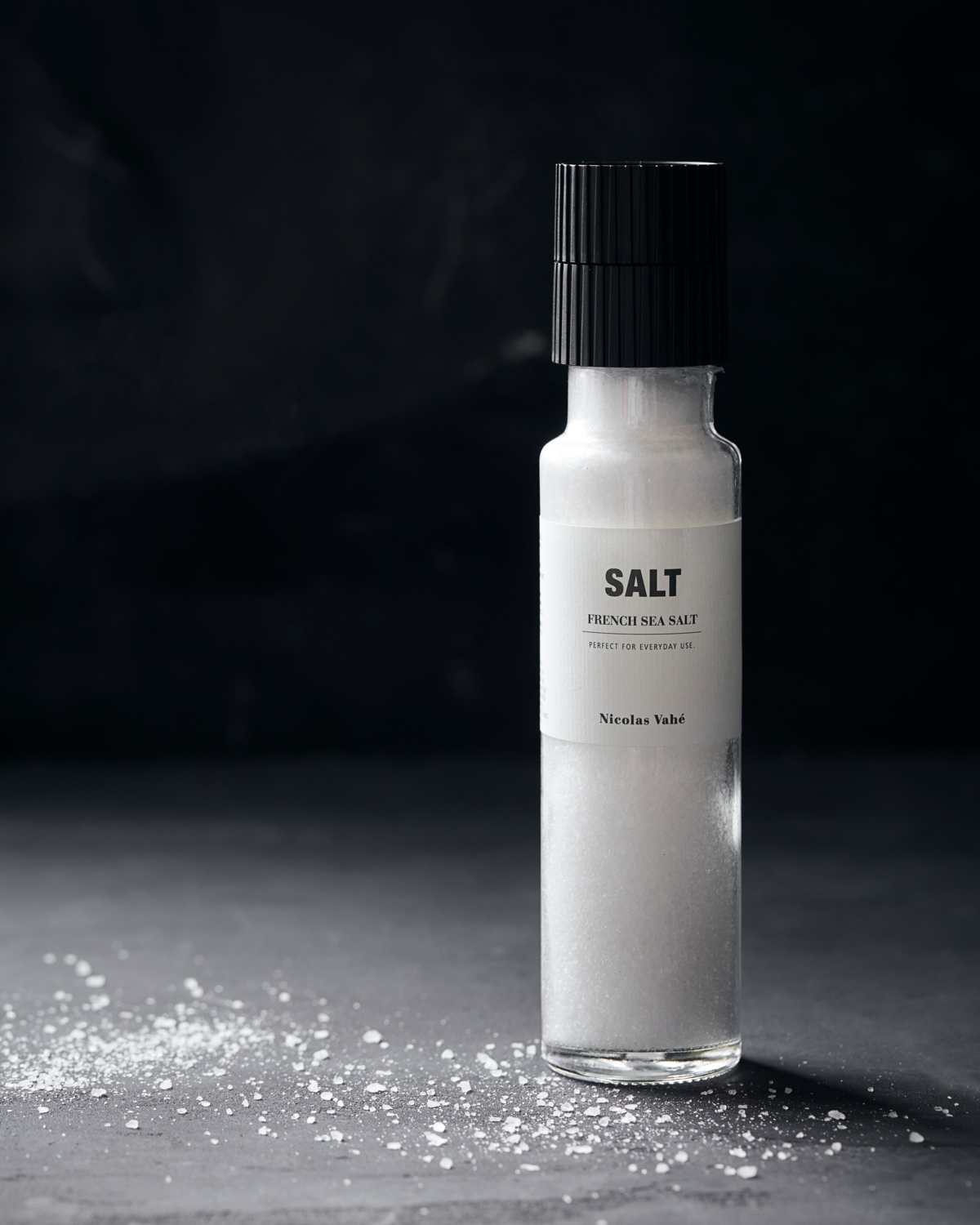 Salt mill with sea salt