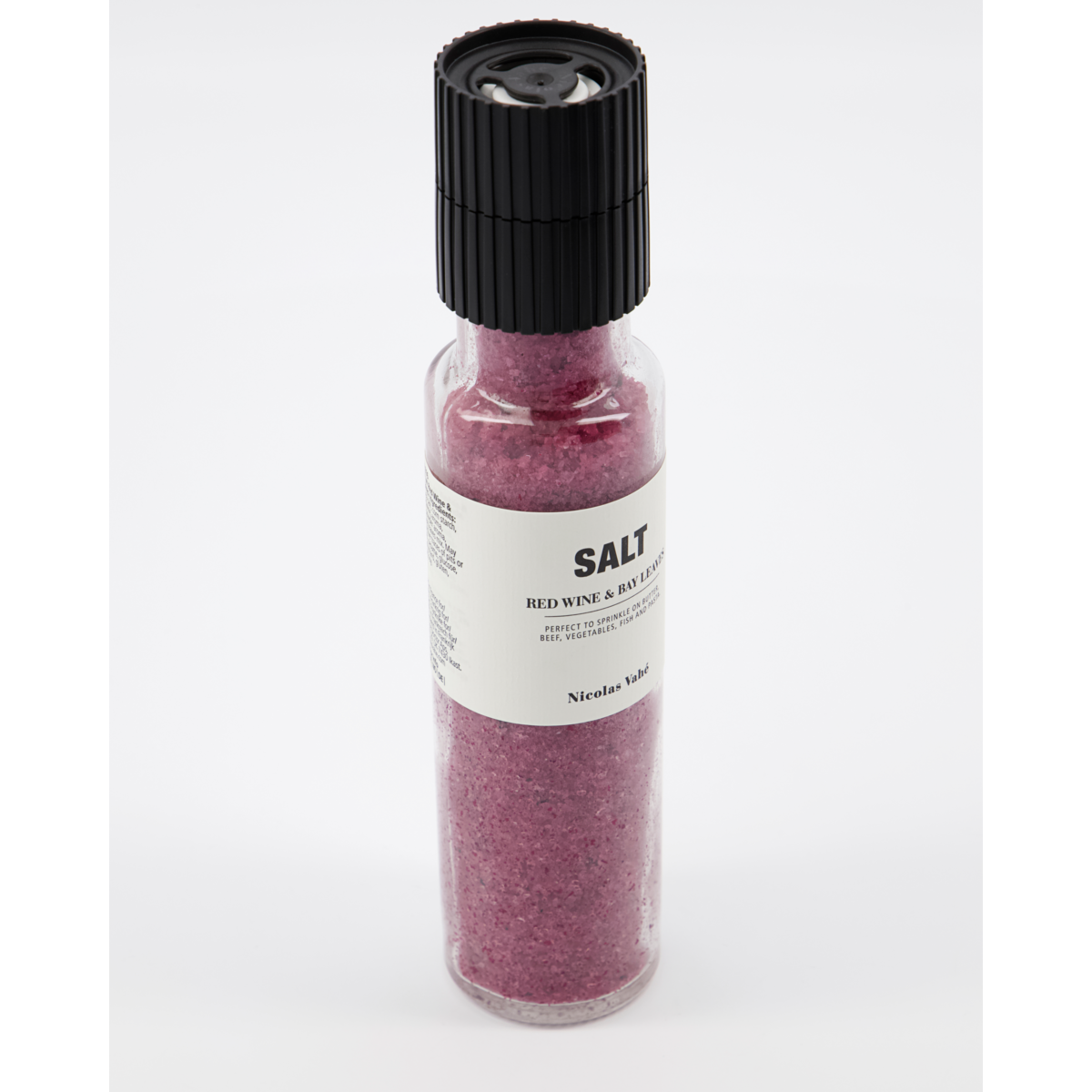 Salzmühle mit Rotwein und Lorbeerblättern