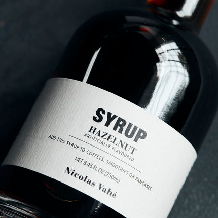 Hazelnut flavored syrup