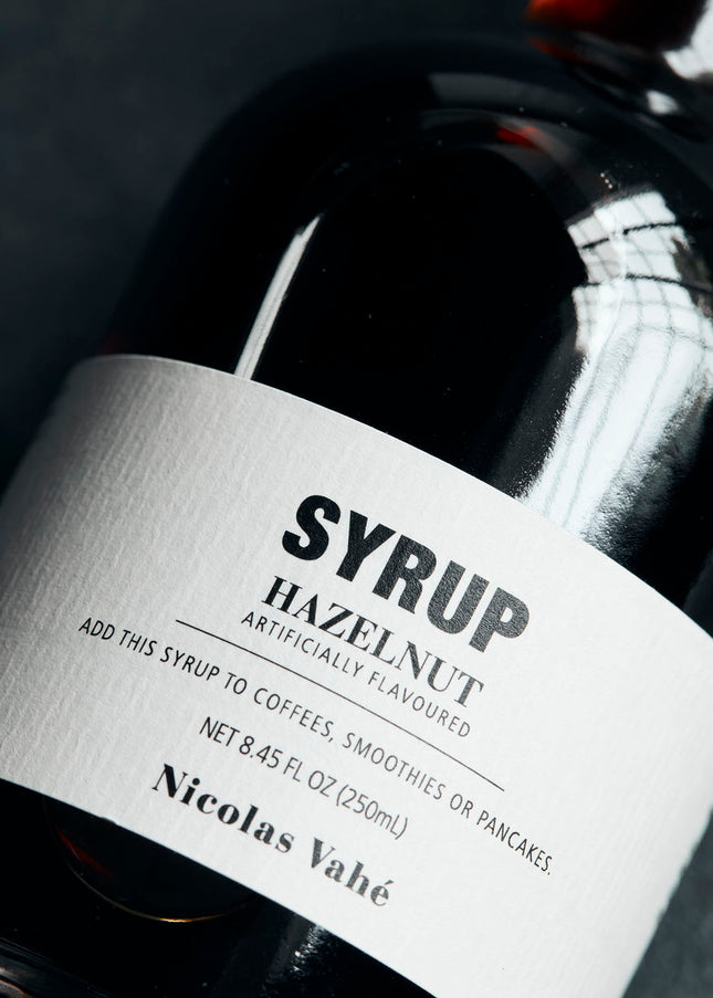 Hazelnut flavored syrup