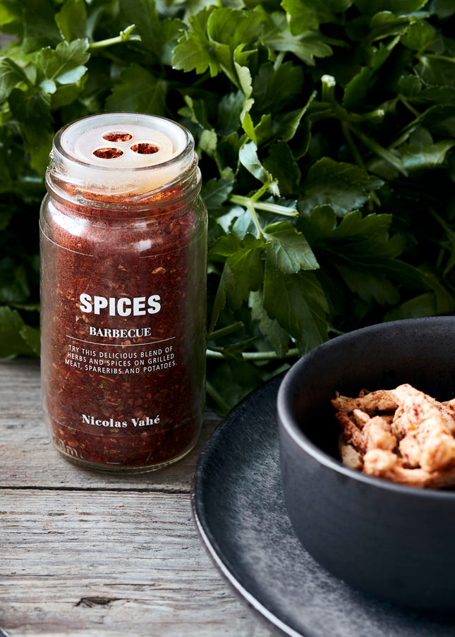 Spices with smoked chili, pepper and parsley