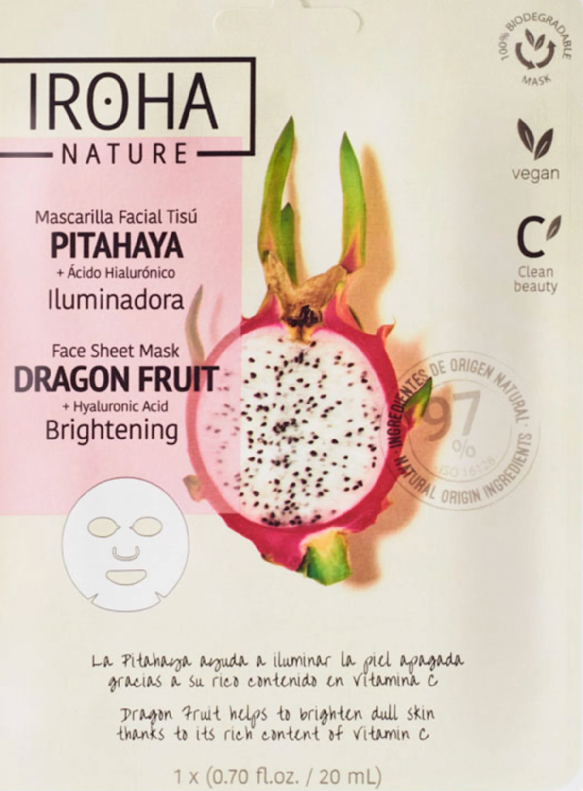 Iroha Nature - Brightening Face Mask Dragon Fruit