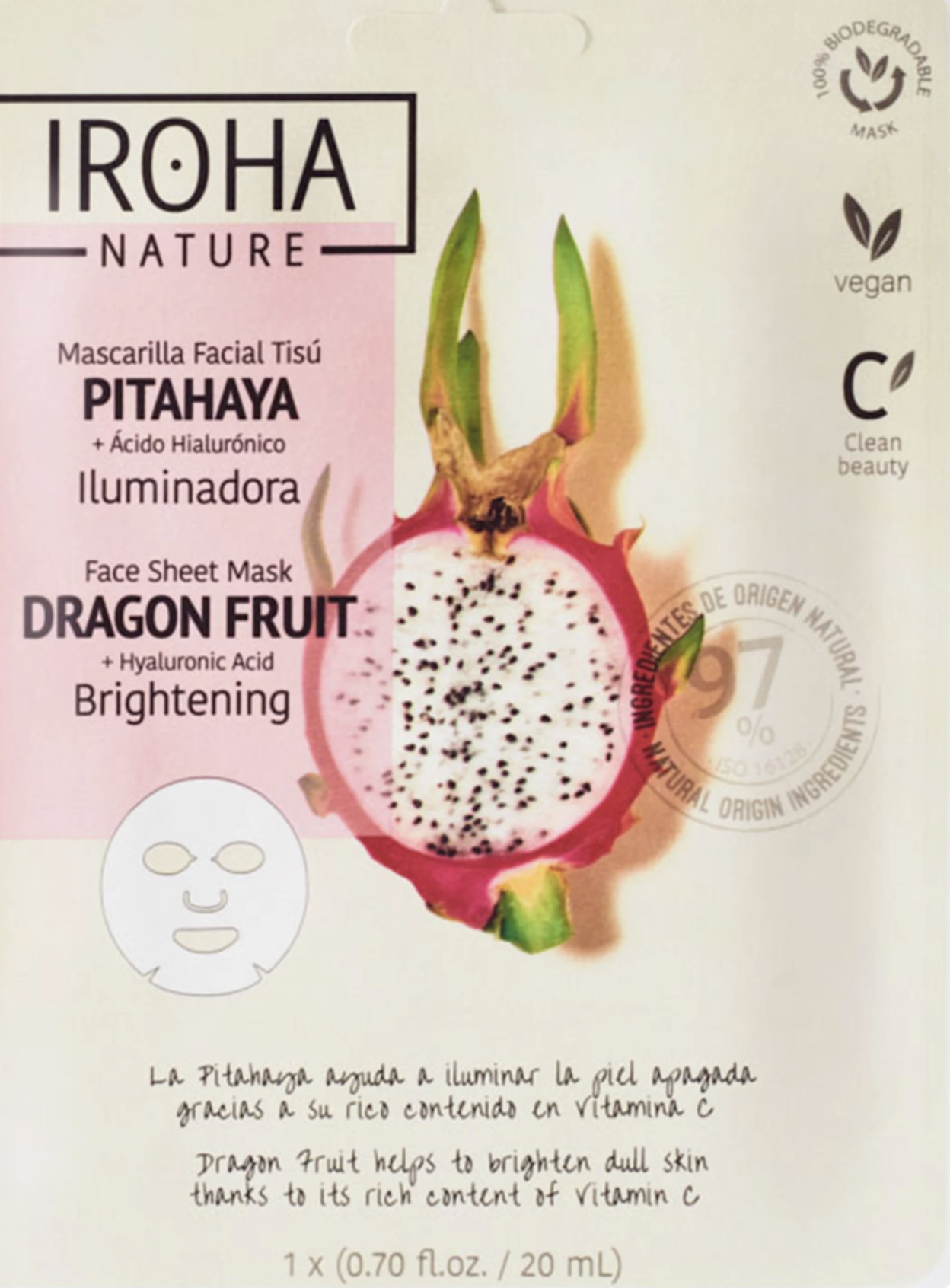 Iroha Nature - Brightening Face Mask Dragon Fruit