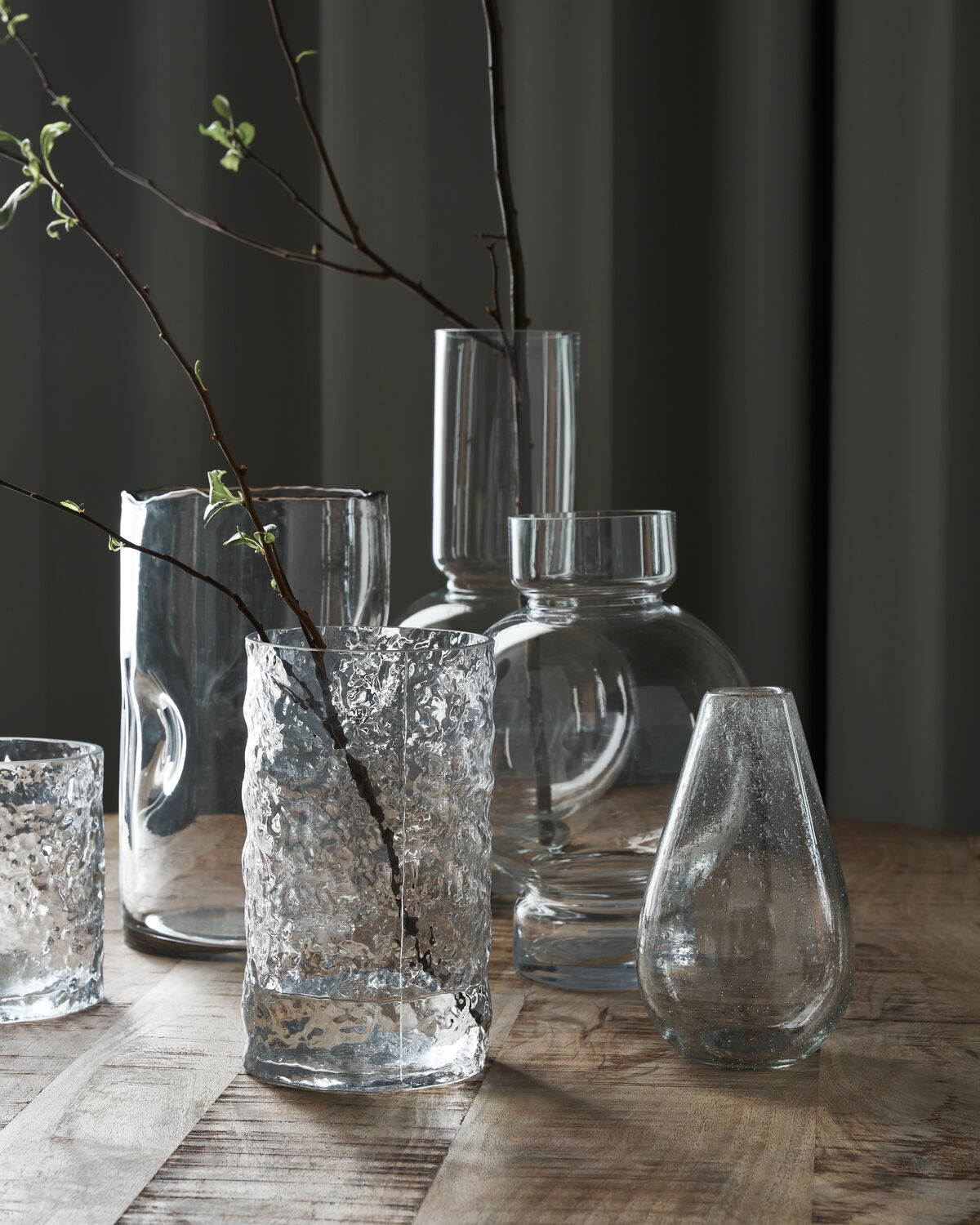 House Doctor Vase Huri – Klar – H: 20 cm, dia L: 11.5 cm
