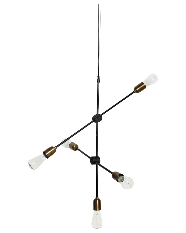 Molecular pendant light black-brass