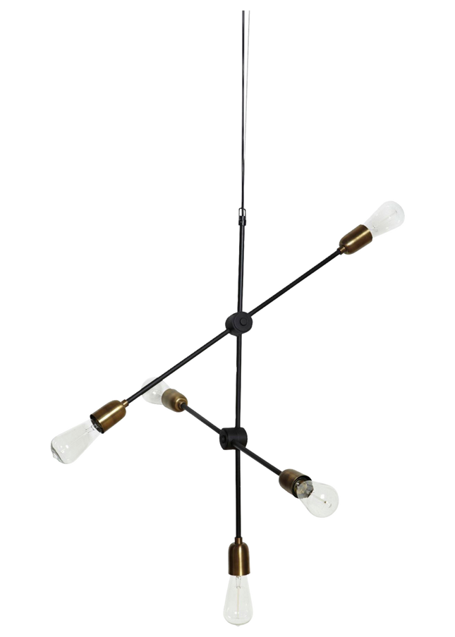 Molecular pendant light black-brass