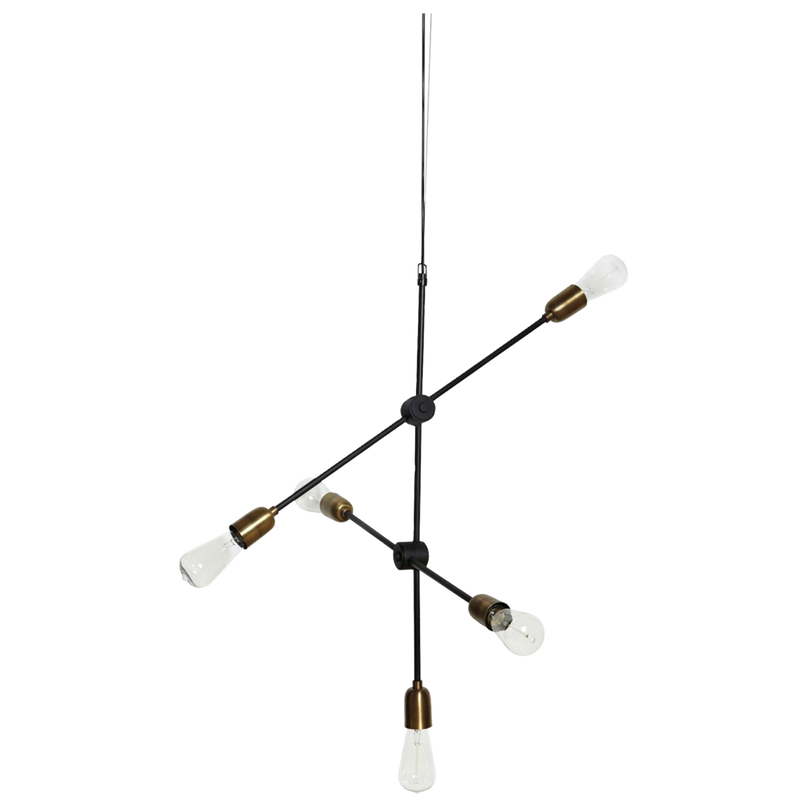 Molecular pendant light black-brass