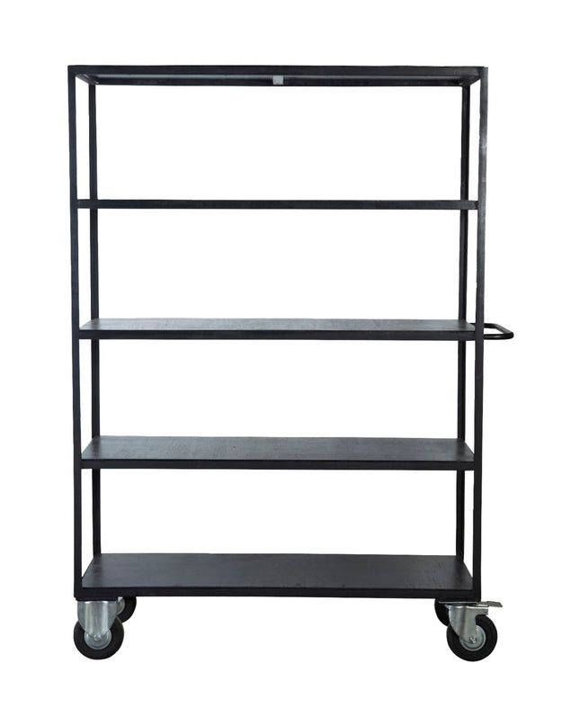 Shelving unit w. 4 wheels, Black