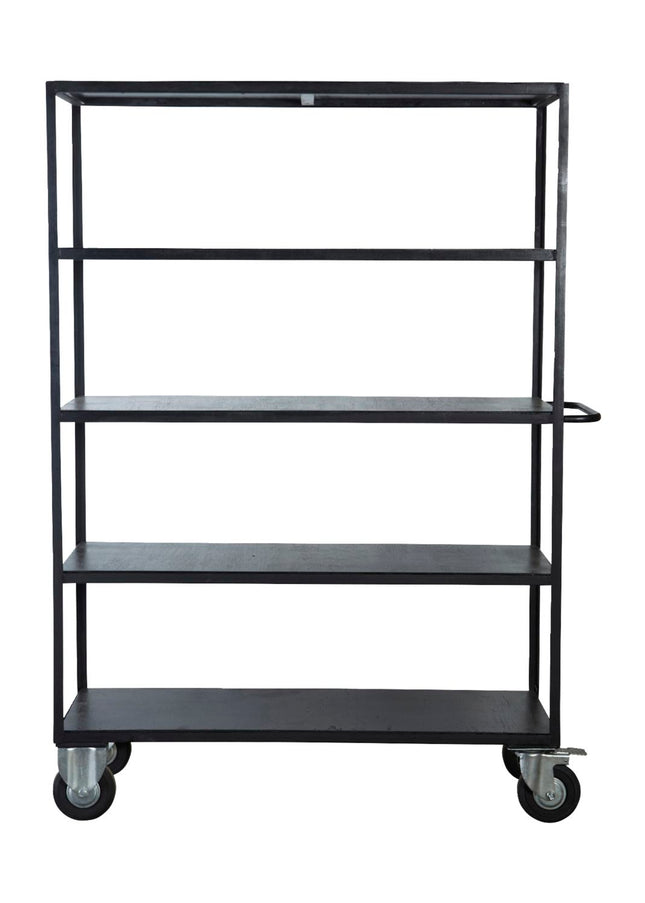 Shelving unit w. 4 wheels, Black