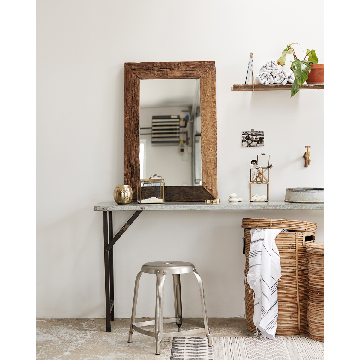 Mirror w. frame, HDPure Nature, Nature