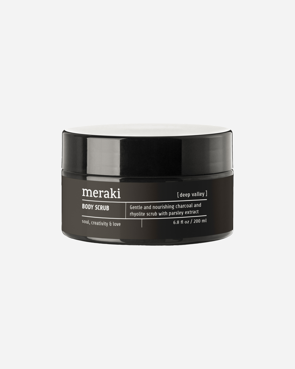 Charcoal body scrub, Deep Valley, 200 ml
