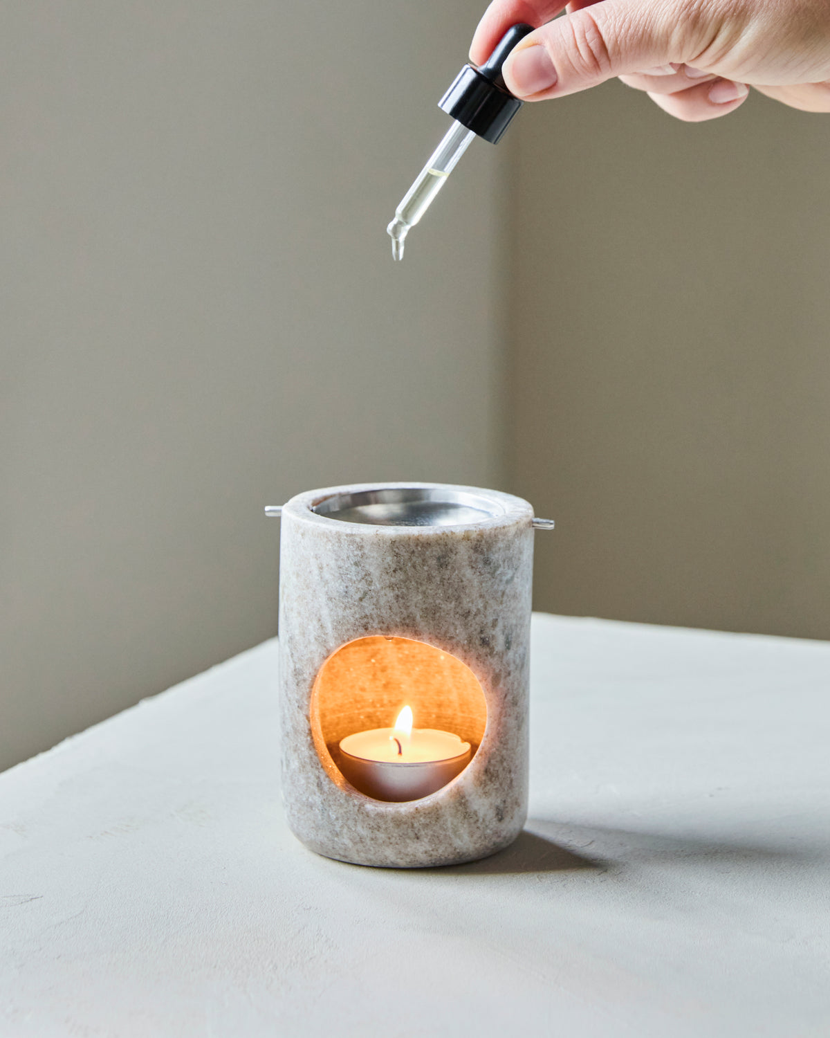 Duftlampe Marble Beige