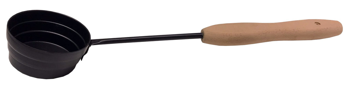 Saunakelle 50 cm – Schwarz matt mit Buchengriff – Pyörre – Produktansicht