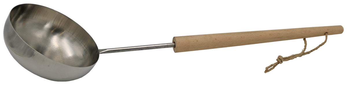 Saunakelle Edelstahl 65 cm mit Buchengriff – Produktansicht