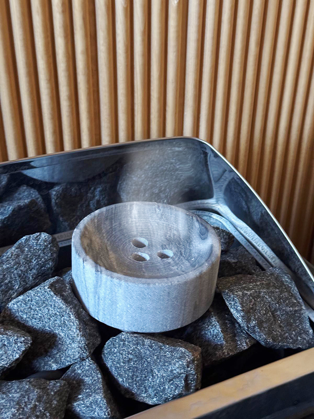 Saunabrunnen Edelstahl und Stein 0,6 l – weitere Originalansicht 5