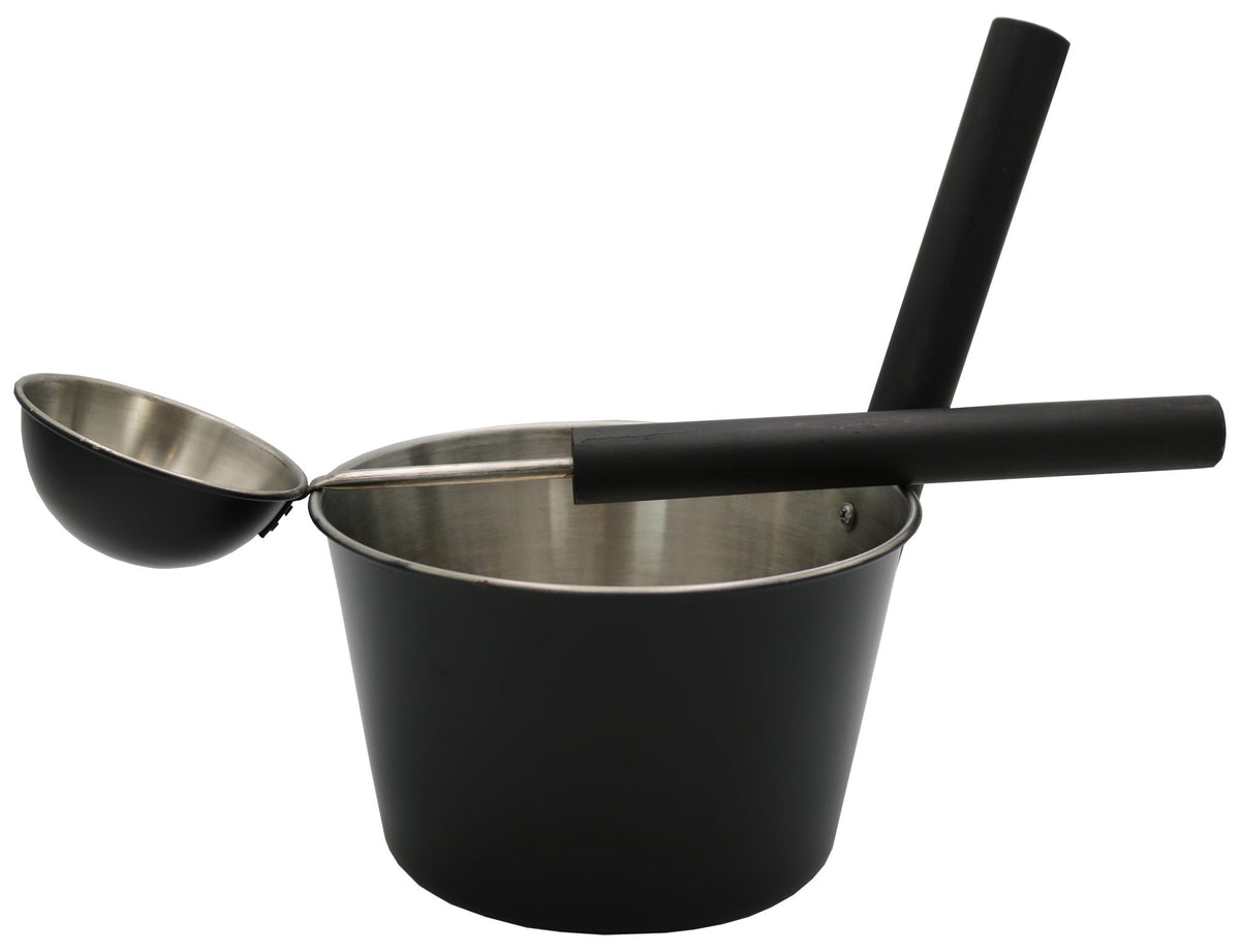 Sauna-Set Edelstahl – schwarze Aussenfläche – Modell 10444 – Produktansicht