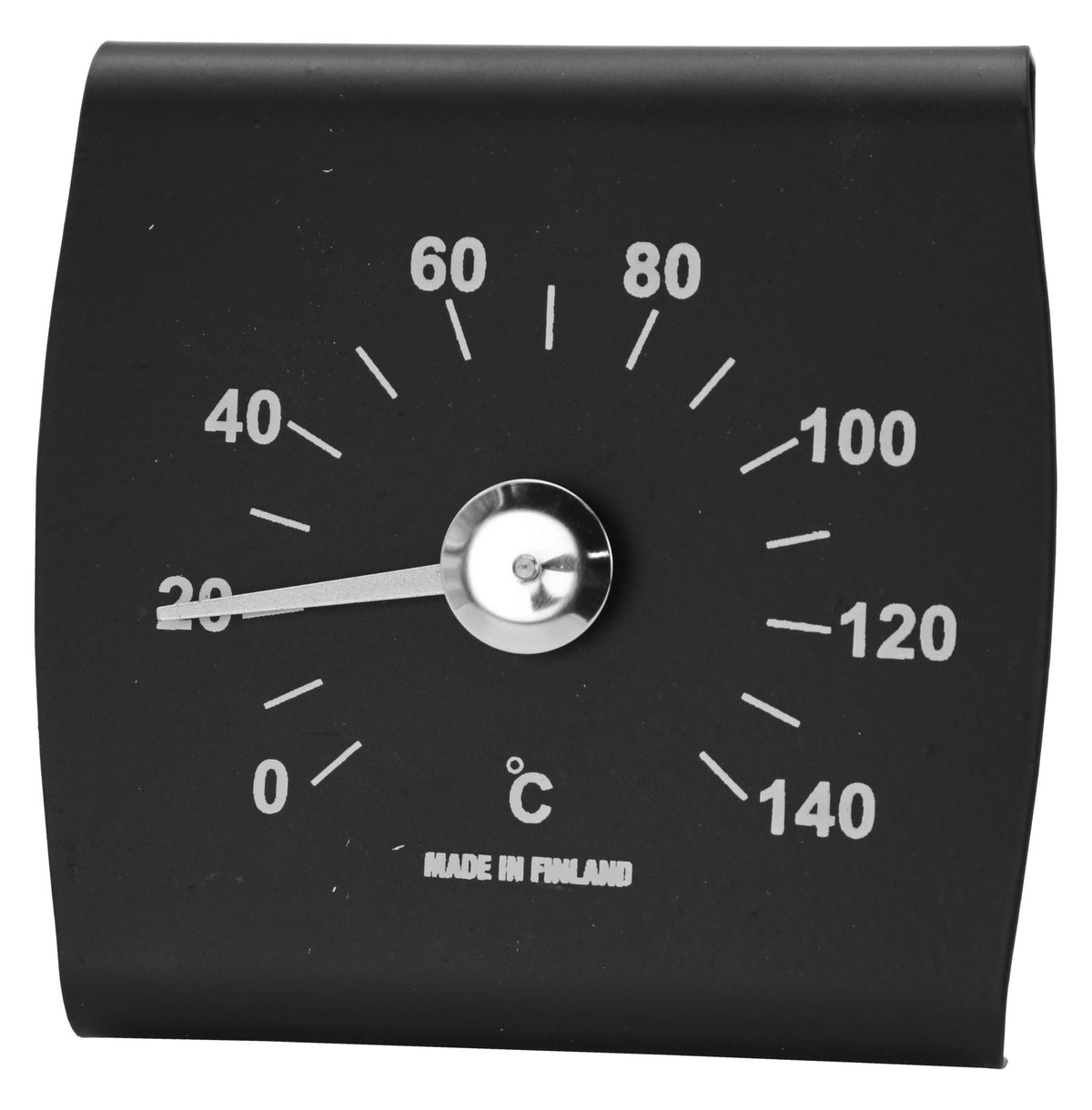 Sauna-Thermometer Edelstahl – Schwarz – Modell 539M – Produktansicht