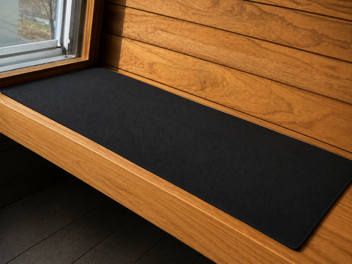Saunatuch Leinen 45 × 160 cm – Schwarz – weitere Originalansicht 2