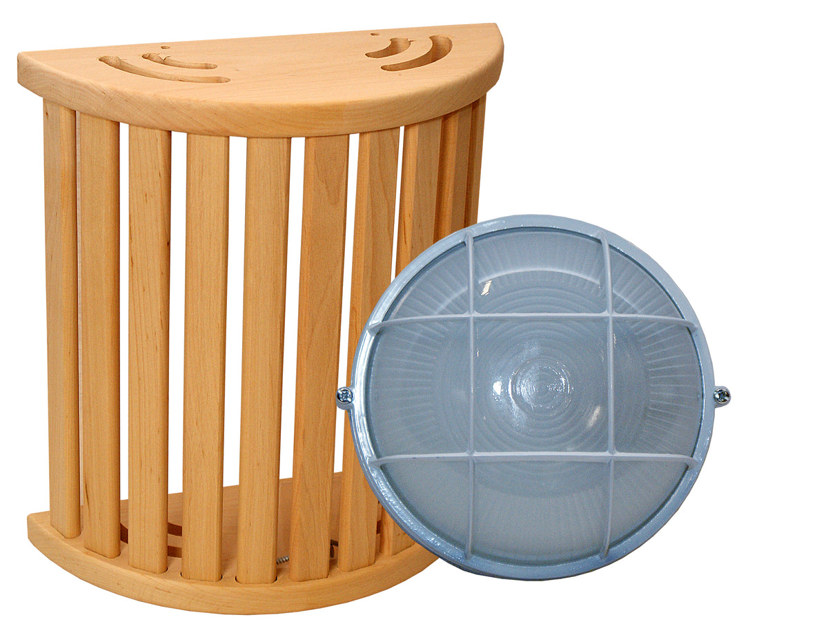 Saunaleuchte mit Schwarzerlenschirm – 230 V, IP54, T125 – Modell 46354 – Produktansicht