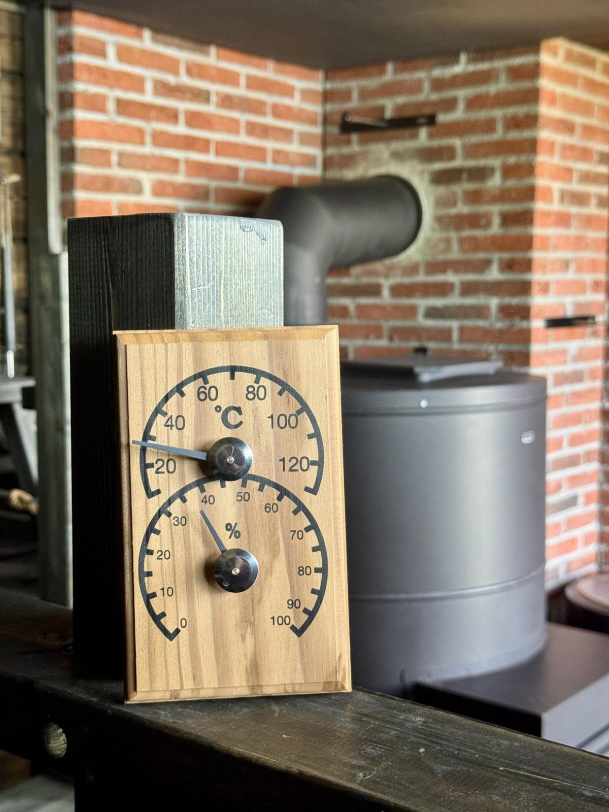 Sauna-Thermometer und Hygrometer aus Thermoholz – Modell 465L – weitere Originalansicht 2