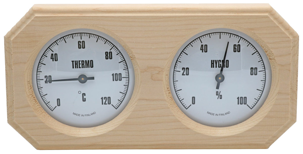 Sauna-Thermometer und Hygrometer aus Schwarzerle – Modell 543TL – Produktansicht