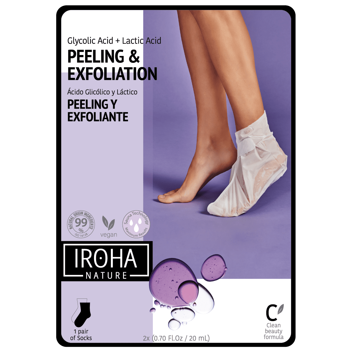Exfoliating Foot Mask Socks Lavendel